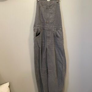 Free People We The Free Gray Barrel Overalls